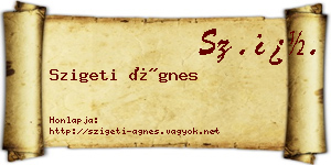 Szigeti Ágnes névjegykártya