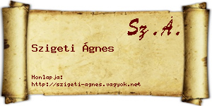 Szigeti Ágnes névjegykártya