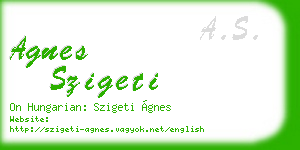 agnes szigeti business card